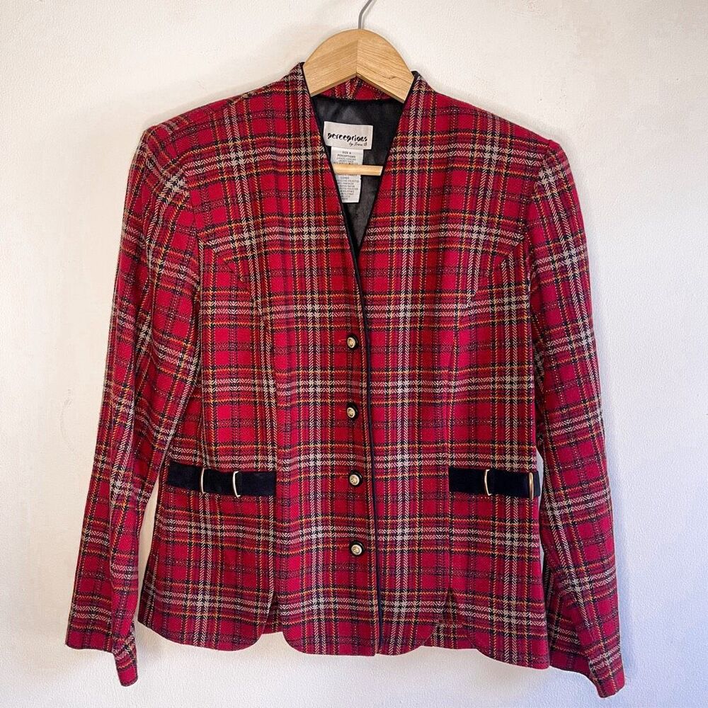 Vintage Perceptions Tartan Plaid Blazer‎ Size 6